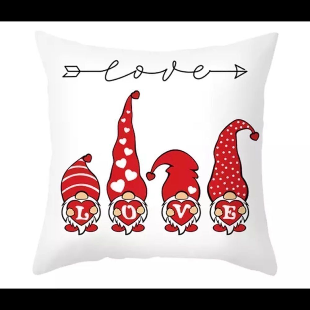 VALENTINE GNOME, HEART‎ PILLOW COVERS, Set of 2
